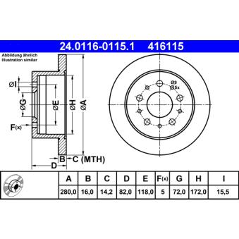 Jeu de 2 disques de frein avant ATE [24.0116-0115.1]