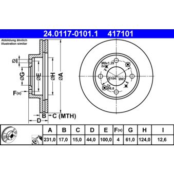 Jeu de 2 disques de frein avant ATE 24.0117-0101.1