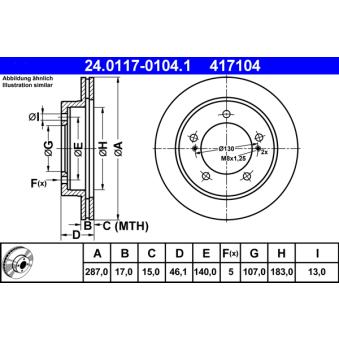 Jeu de 2 disques de frein avant ATE OEM 5521156B00