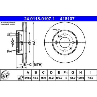 Jeu de 2 disques de frein avant ATE 24.0118-0107.1