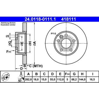 Jeu de 2 disques de frein avant ATE OEM 701615301G