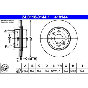 Jeu de 2 disques de frein avant ATE OEM 5171207700