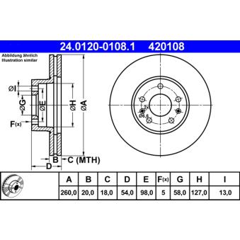 Jeu de 2 disques de frein avant ATE 24.0120-0108.1