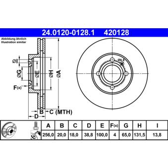 Jeu de 2 disques de frein avant ATE OEM 321615301D