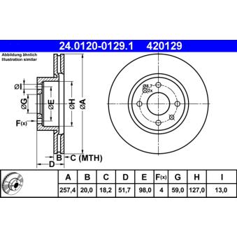 Jeu de 2 disques de frein avant ATE 24.0120-0129.1