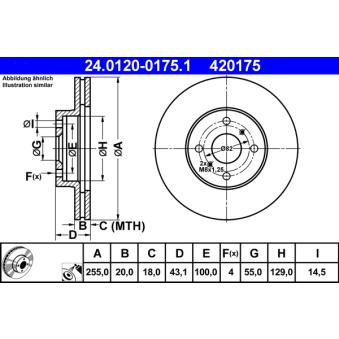 Jeu de 2 disques de frein avant ATE OEM 4351217131