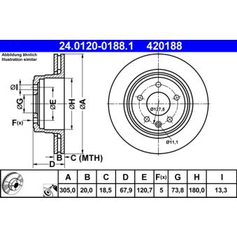Jeu de 2 disques de frein arrière ATE OEM JLM11904