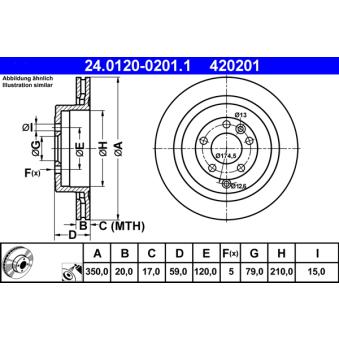 Jeu de 2 disques de frein arrière ATE OEM SDB000644