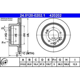 Jeu de 2 disques de frein arrière ATE OEM 584113E300