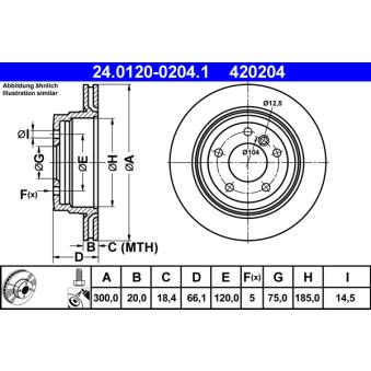 Jeu de 2 disques de frein arrière ATE OEM 34216864901