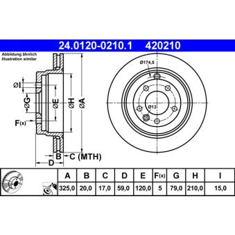 Jeu de 2 disques de frein arrière ATE 24.0120-0210.1