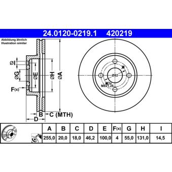 Jeu de 2 disques de frein avant ATE OEM 4351274010