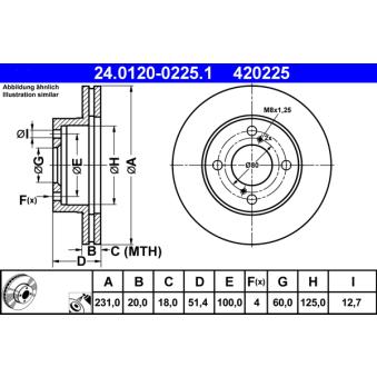 Jeu de 2 disques de frein avant ATE OEM 55311M68K10