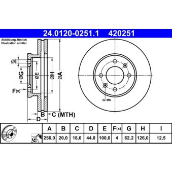 Jeu de 2 disques de frein avant ATE OEM 51712G6300