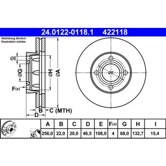 Jeu de 2 disques de frein avant ATE 24.0122-0118.1