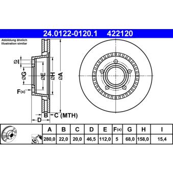 Jeu de 2 disques de frein avant ATE 24.0122-0120.1