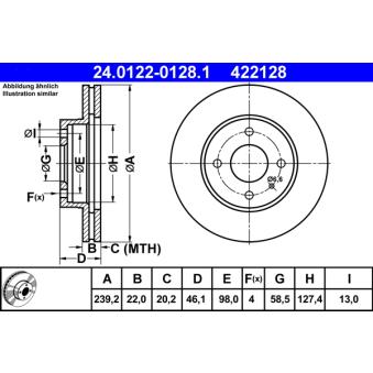 Jeu de 2 disques de frein avant ATE [24.0122-0128.1]