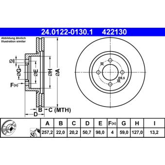 Jeu de 2 disques de frein avant ATE 24.0122-0130.1