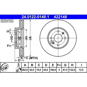 Jeu de 2 disques de frein avant ATE OEM 7701204495 Jeu de 2 disques de frein avant ATE OEM 7701204495