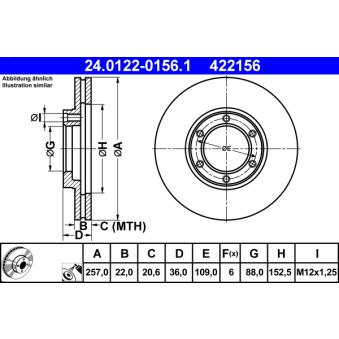 Jeu de 2 disques de frein avant ATE 24.0122-0156.1
