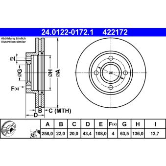 Jeu de 2 disques de frein avant ATE OEM 3573537