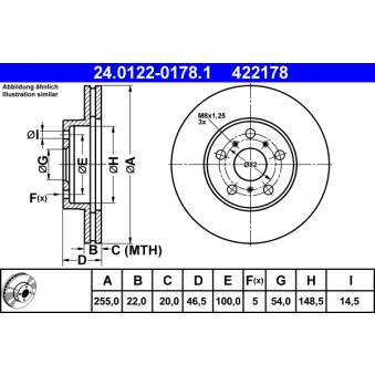 Jeu de 2 disques de frein avant ATE OEM 4351220360