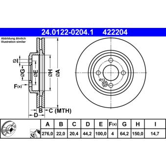 Jeu de 2 disques de frein avant ATE OEM 34111502891