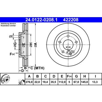 Jeu de 2 disques de frein avant ATE OEM 1684210612 Jeu de 2 disques de frein avant ATE OEM 1684210612