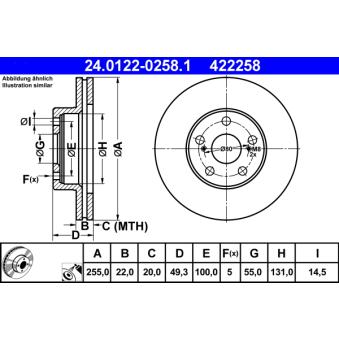 Jeu de 2 disques de frein avant ATE OEM 4351247030