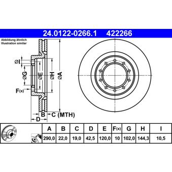 Jeu de 2 disques de frein avant ATE OEM 5010260604