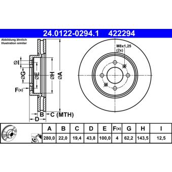 Jeu de 2 disques de frein avant ATE OEM 51712C8500
