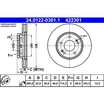 Jeu de 2 disques de frein avant ATE OEM 51712G2100