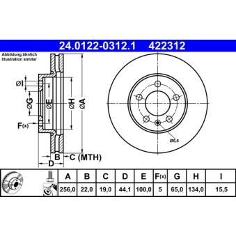 Jeu de 2 disques de frein avant ATE 24.0122-0312.1