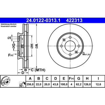 Jeu de 2 disques de frein avant ATE OEM 517120U000