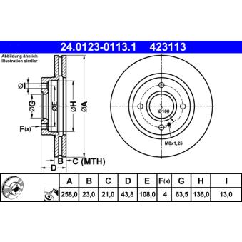 Jeu de 2 disques de frein avant ATE OEM 1535924 Jeu de 2 disques de frein avant ATE OEM 1535924