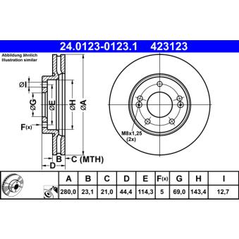 Jeu de 2 disques de frein avant ATE OEM 51712A6000 Jeu de 2 disques de frein avant ATE OEM 51712A6000
