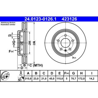 Jeu de 2 disques de frein arrière ATE OEM 13595816