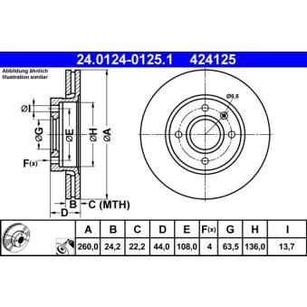 Jeu de 2 disques de frein avant ATE OEM 5025950