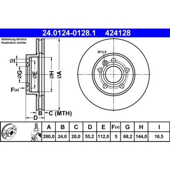Jeu de 2 disques de frein avant ATE OEM 701615301F