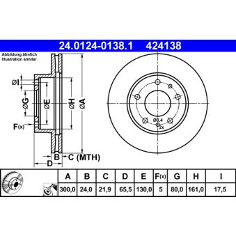 Jeu de 2 disques de frein avant ATE OEM 1307356080