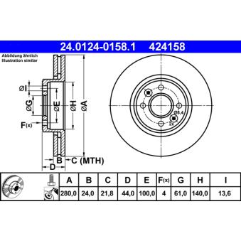 Jeu de 2 disques de frein avant ATE OEM 7701206118