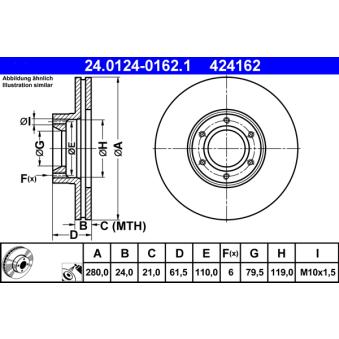 Jeu de 2 disques de frein avant ATE OEM 7700302128