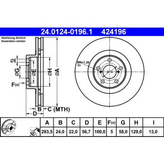 Jeu de 2 disques de frein avant ATE OEM 26300FE011