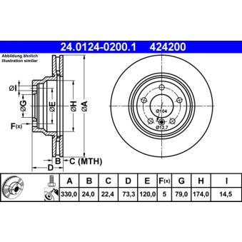 Jeu de 2 disques de frein avant ATE OEM 34116764645