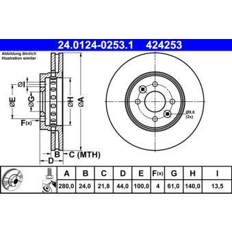 Jeu de 2 disques de frein avant ATE OEM 402065719R