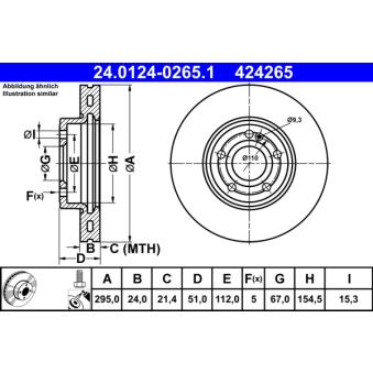 Jeu de 2 disques de frein avant ATE OEM 2474210312