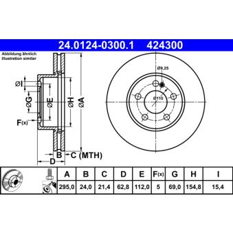 Jeu de 2 disques de frein avant ATE OEM A0004212412