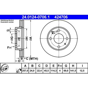 Jeu de 2 disques de frein avant ATE OEM 5171238100