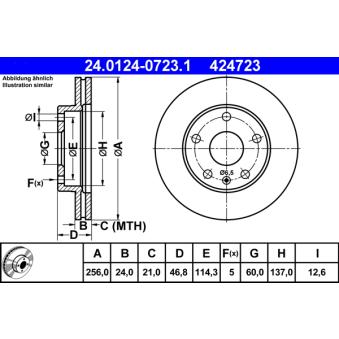 Jeu de 2 disques de frein avant ATE OEM 96238673