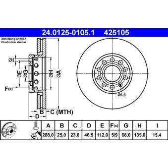 Jeu de 2 disques de frein avant ATE 24.0125-0105.1